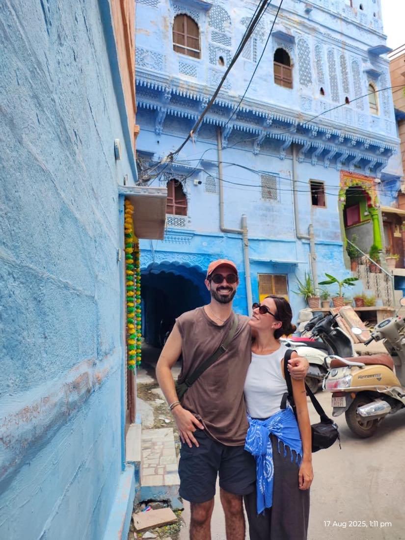 Carved haveli facades in the blue quarter