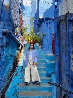 Climbing the painted stairway