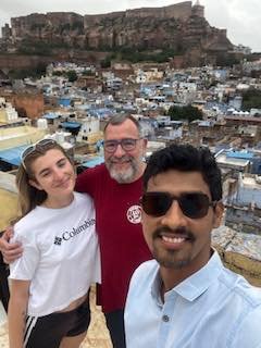 Mehrangarh Fort above the blue rooftops